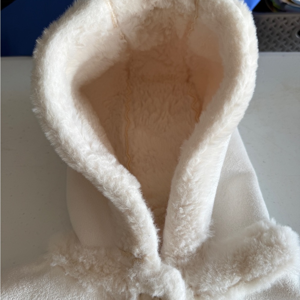**!HUGE SALE!** First Impressions winter white faux shearling cape - Picture 2 of 5